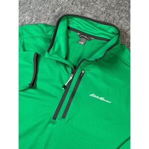 Eddie Bauer Mens XXL Pullover 1/4 Zip Green Long Sleeve‎ Shirt